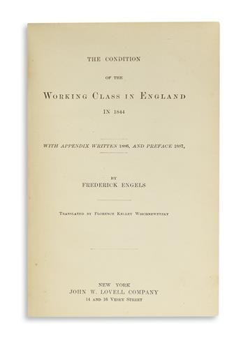 (ECONOMICS.) ENGELS, FREDERICK. The Condition of the Working Class in England in 1844.